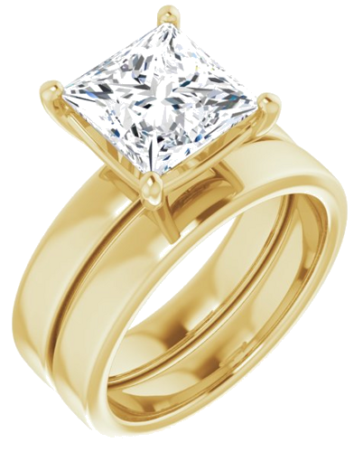 Sužadėtuvių Žiedas „Solitaire“ 14k yellow gold Square 8mm (6)
