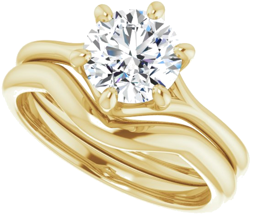 14K Yellow 7 mm Round Engagement Ring Mounting (10)