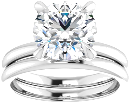Platinum  9 mm Round Solitaire Engagement Ring Mounting (8)