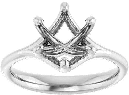 Sužadėtuvių Žiedas „Solitaire“ 14k white gold Round 8.2mm (3)