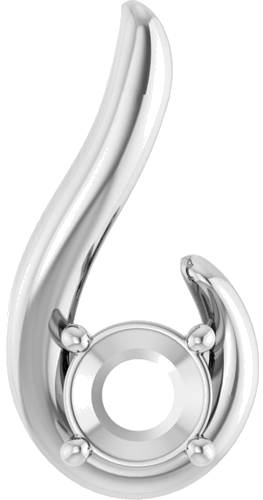 Pakabukas „Freeform“ 14k white gold Round 5.8mm (1)
