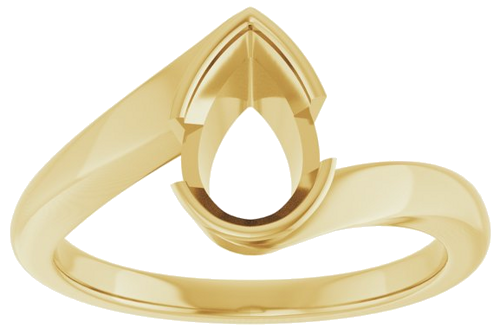 Sužadėtuvių Žiedas „Half-Bezel Solitaire“ 14k yellow gold Pear 8.5mm x 5.5mm (3)