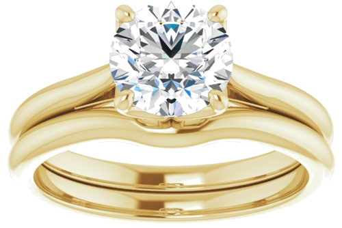 Sužadėtuvių Žiedas „Solitaire“ 10k yellow gold Round 7mm (8)