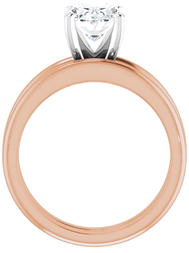 Sužadėtuvių Žiedas „Solitaire“ 585 Baltojo Ir Rožinis Aukso Oval 9mm x 7mm (7)