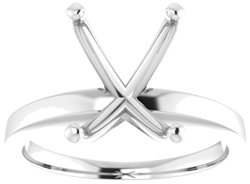 14K White 10x8 mm Emerald Solitaire Engagement Ring Mounting (3)