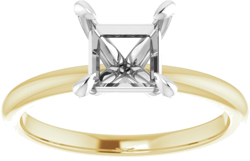 Sužadėtuvių Žiedas „Solitaire“ 14k yellow/white gold Square 6mm (3)