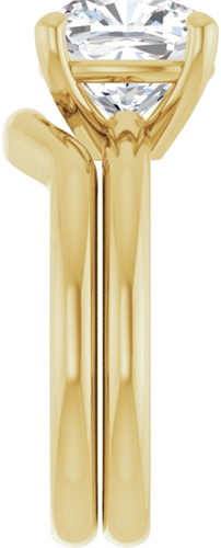 Sužadėtuvių Žiedas 14k yellow gold Cushion 9mm (9)