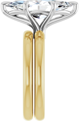 Sužadėtuvių Žiedas „Solitaire“ 14k yellow/white gold Marquise 16mm x 8mm (9)