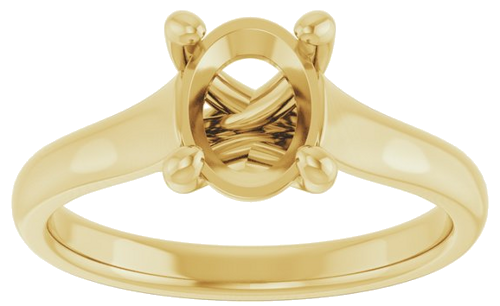 Sužadėtuvių Žiedas „Solitaire“ 10k yellow gold Oval 8mm x 6mm (3)