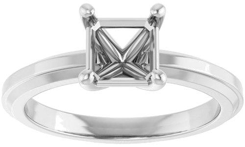 Sužadėtuvių Žiedas „Solitaire“ 14k white gold Asscher 6mm (3)