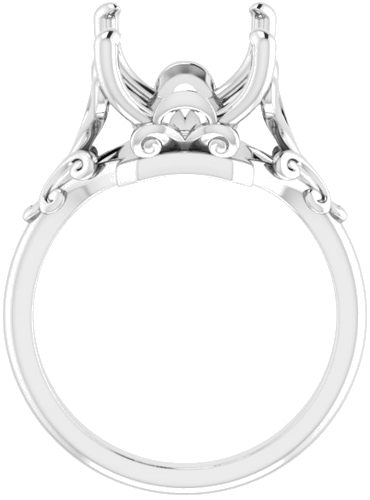 Sužadėtuvių Žiedas „Solitaire“ 14k white gold Emerald 12mm x 10mm (2)