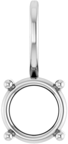 Pakabukas „Solitaire Charm“ 14k white gold Round 6mm (1)