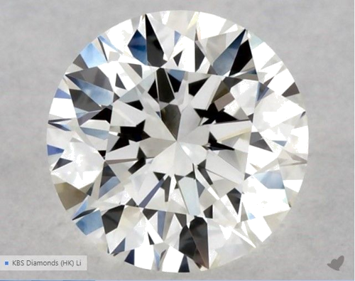 0.52 carat G-VVS2 Excellent cut Natūralus Round Deimantas (1)