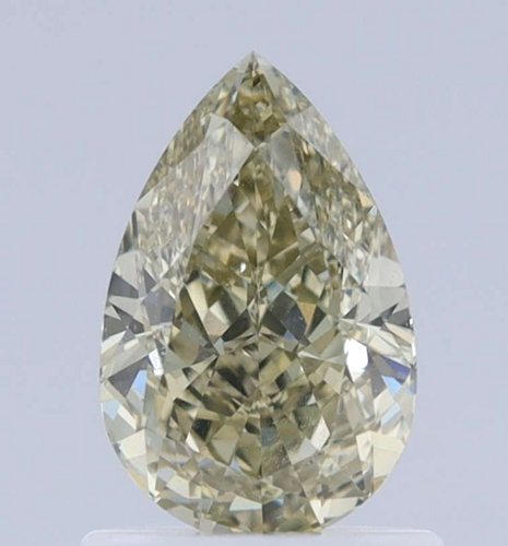 1.01 carat Fancy Brownish Greenish Yellow-VS1 Natūralus Pear Deimantas (1)