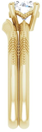 14K Yellow 6.5 mm Round Solitiare Engagement Ring Mounting (9)