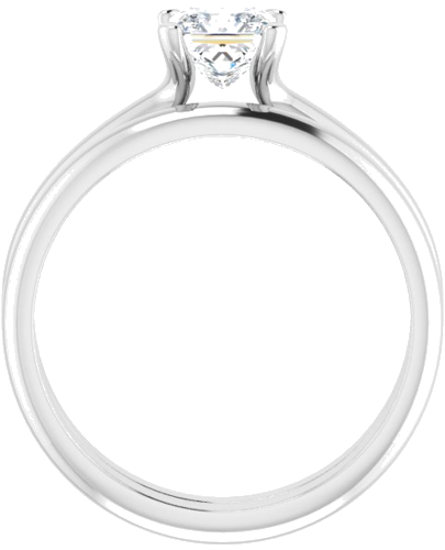 Sužadėtuvių Žiedas „Solitaire“ 14k white gold Square 5mm (7)
