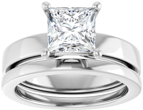 Sužadėtuvių Žiedas 950 Platinos Square 6.5mm (8)
