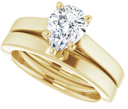 Sužadėtuvių Žiedas „Solitaire“ 10k yellow gold Pear 8mm x 6mm (10)