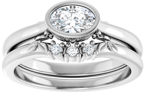 Sužadėtuvių Žiedas „Bezel-Set“ 925 Sidabro Oval 6mm x 4mm (8)