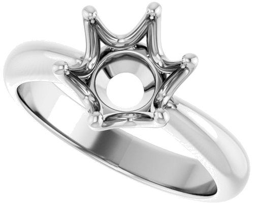 Sužadėtuvių Žiedas „Solitaire Crown-Inspired“ 14k white gold Round 8.2mm (5)