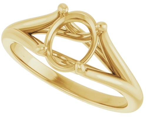 Sužadėtuvių Žiedas „Solitaire“ 10k yellow gold Oval 8mm x 6mm (5)