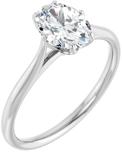 Sužadėtuvių Žiedas „Cathedral-Style Solitaire“ 10k white gold Oval 8mm x 6mm (6)