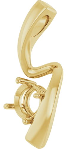 Pakabukas „Solitaire Freeform“ 14k yellow gold Round 5.8mm (2)