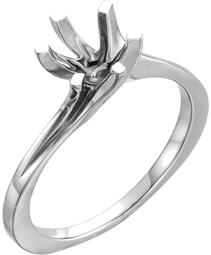 14K White 5.8 mm Round Engagement Ring Mounting (1)