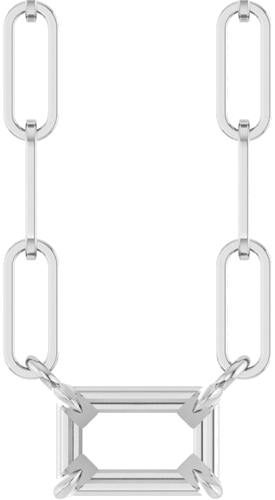 Sterling Silver 6x4 mm Emerald 4-Prong Solitaire 16  Necklace (1)