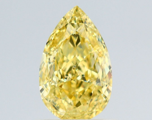 1.0 carat Fancy Intense Yellow-VS1 Natūralus Pear Deimantas (1)