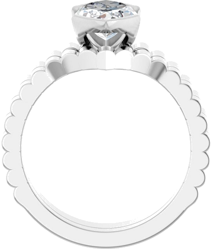 Sužadėtuvių Žiedas „Half-Bezel Solitaire“ 10k white gold Marquise 13mm x 6.5mm (7)