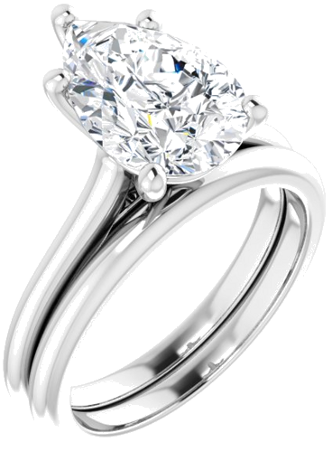 Platinum 12x8 mm Pear Solitaire Engagement Ring Mounting (6)