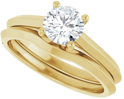 Sužadėtuvių Žiedas „Claw-Prong“ 14k yellow gold Round 5.8mm (10)