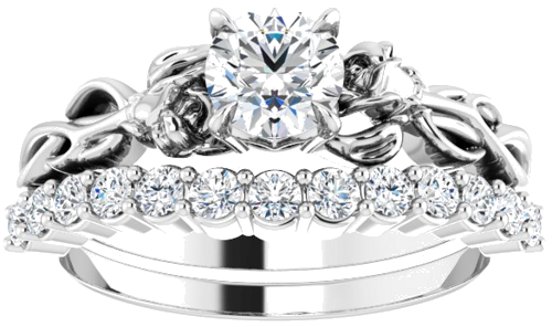 Sužadėtuvių Žiedas „Claw-Prong Solitaire“ 14k white gold Round 5.2mm (8)