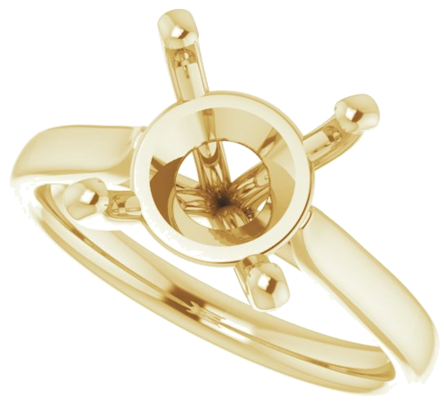 14K Yellow 10 mm Round Engagement Ring Mounting (5)