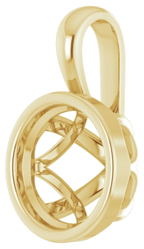 14K Yellow 8.2 mm Round Pendant Mounting (2)
