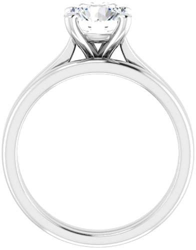 14K White 7.4 mm Round Engagement Ring Mounting (7)