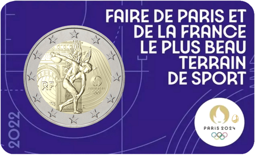2022 Франция 2 евро монета BU Олимпийски игри Париж 2024 (3)