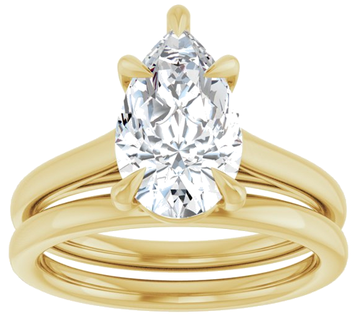 Sužadėtuvių Žiedas „Claw-Pong“ 14k yellow gold Pear 11.5mm x 7mm (8)