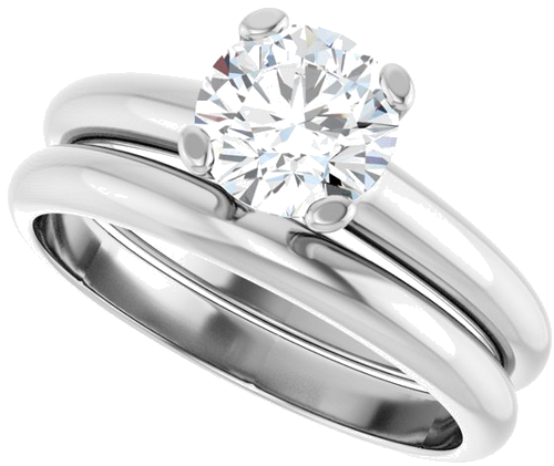 10K White 6.5 mm Round Solitaire Engagement Ring Mounting (9)