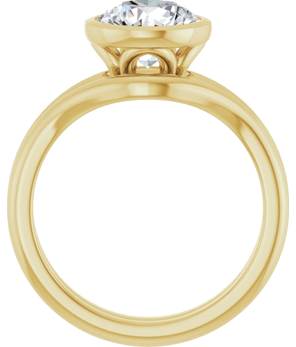Sužadėtuvių Žiedas „Bezel-Set“ 14k yellow gold Round 8mm (7)