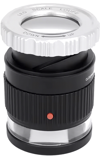 Контактна измервателна лупа с LED и UV осветление 30x (1)