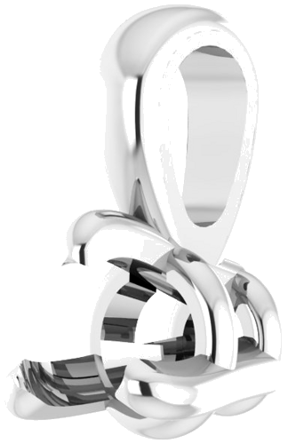 14K White 2.5 mm Round  3-Prong Pendant Mounting (2)