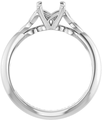 14K White 6.5 mm Round Solitaire Engagement Ring Mounting (2)