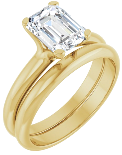 Sužadėtuvių Žiedas „Solitaire“ 10k yellow gold Emerald 8mm x 6mm (6)