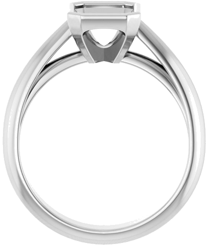 Sužadėtuvių Žiedas „Bezel-Set Solitaire“ 14k white gold Emerald 8mm x 6mm (2)