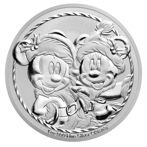 1 oz Коледата на Мини и Мики 2024 Ниуе сребърна монета (1)