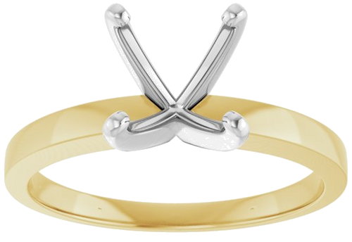 Sužadėtuvių Žiedas „Solitaire“ 585 Baltojo Ir Geltonojo Aukso Round 7.8mm x 8.6mm (3)