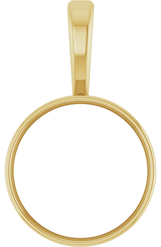 14K Yellow 10 mm Round Bezel-Set Pendant Mounting (1)