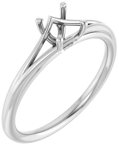 Sužadėtuvių Žiedas „Solitaire“ 14k white gold Round 5.2mm (1)
